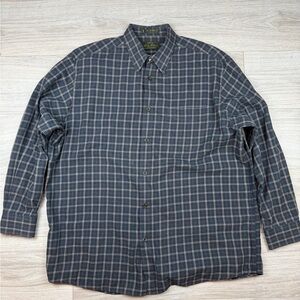 Orvis Men’s Signature Long Sleeve Blue Tartan Checkered Outdoor Button Down Sz L